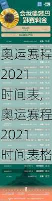 奥运赛程2021时间表,奥运赛程2021时间表格