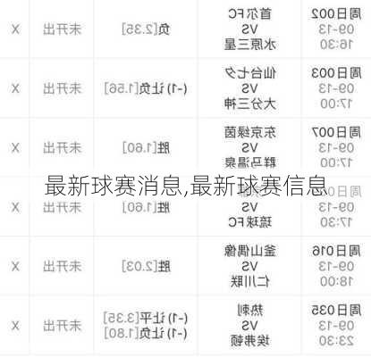 最新球赛消息,最新球赛信息