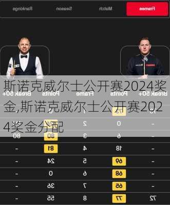 斯诺克威尔士公开赛2024奖金,斯诺克威尔士公开赛2024奖金分配