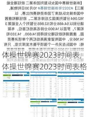 体操世锦赛2023时间表,体操世锦赛2023时间表格