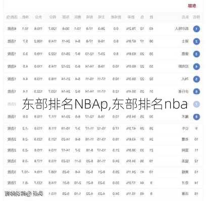 东部排名NBAp,东部排名nba