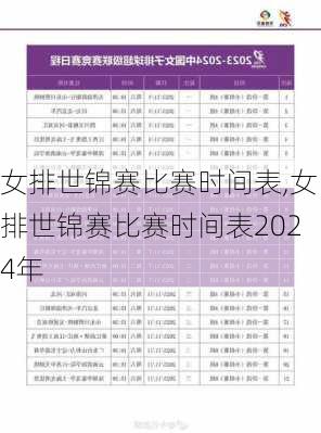 女排世锦赛比赛时间表,女排世锦赛比赛时间表2024年