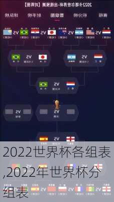 2022世界杯各组表,2022年世界杯分组表