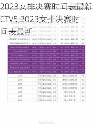 2023女排决赛时间表最新CCTV5,2023女排决赛时间表最新