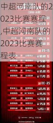 中超河南队的2023比赛赛程,中超河南队的2023比赛赛程表