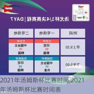 2021年汤姆斯杯比赛时间,2021年汤姆斯杯比赛时间表