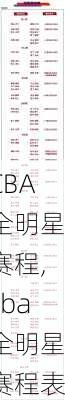 CBA全明星赛程,cba全明星赛程表