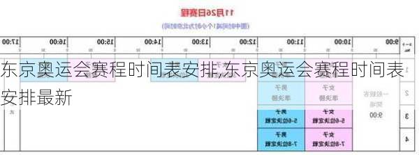 东京奥运会赛程时间表安排,东京奥运会赛程时间表安排最新