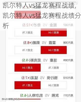 凯尔特人vs猛龙赛程战绩,凯尔特人vs猛龙赛程战绩分析