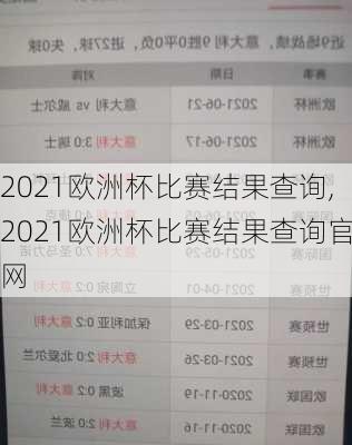 2021欧洲杯比赛结果查询,2021欧洲杯比赛结果查询官网