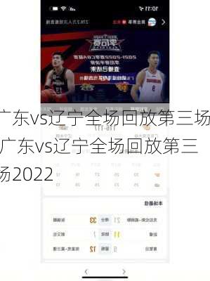 广东vs辽宁全场回放第三场,广东vs辽宁全场回放第三场2022