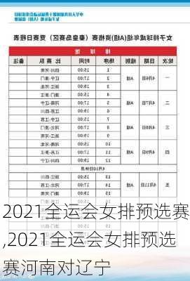 2021全运会女排预选赛,2021全运会女排预选赛河南对辽宁