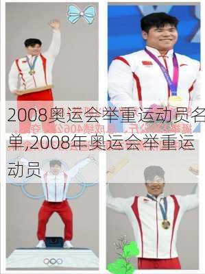 2008奥运会举重运动员名单,2008年奥运会举重运动员