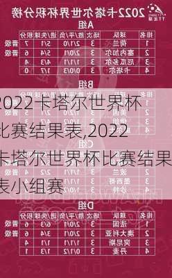 2022卡塔尔世界杯比赛结果表,2022卡塔尔世界杯比赛结果表小组赛