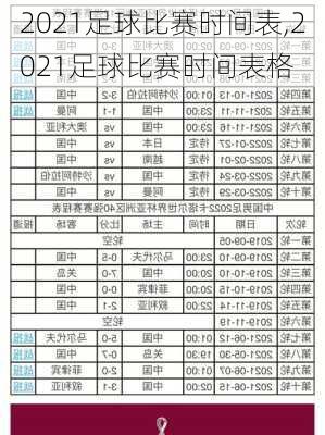 2021足球比赛时间表,2021足球比赛时间表格