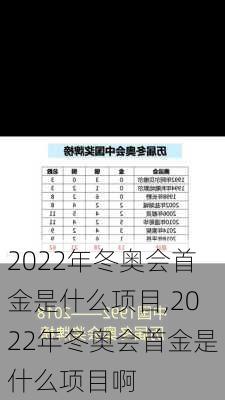 2022年冬奥会首金是什么项目,2022年冬奥会首金是什么项目啊