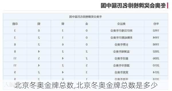 北京冬奥金牌总数,北京冬奥金牌总数是多少