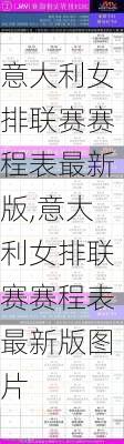 意大利女排联赛赛程表最新版,意大利女排联赛赛程表最新版图片