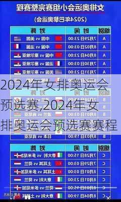 2024年女排奥运会预选赛,2024年女排奥运会预选赛赛程