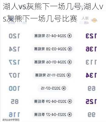 湖人vs灰熊下一场几号,湖人vs灰熊下一场几号比赛