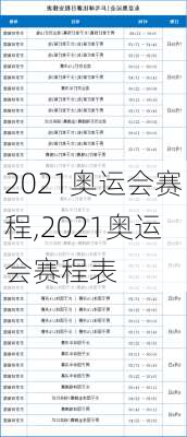 2021奥运会赛程,2021奥运会赛程表