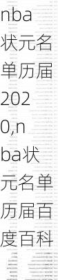 nba状元名单历届2020,nba状元名单历届百度百科