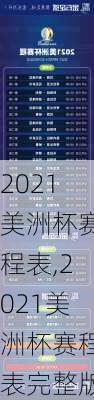 2021美洲杯赛程表,2021美洲杯赛程表完整版