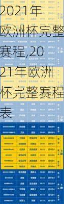 2021年欧洲杯完整赛程,2021年欧洲杯完整赛程表