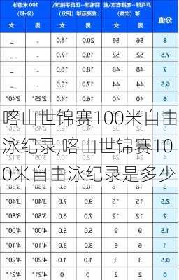 喀山世锦赛100米自由泳纪录,喀山世锦赛100米自由泳纪录是多少