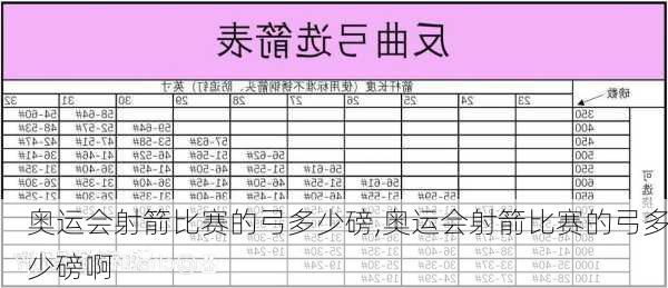 奥运会射箭比赛的弓多少磅,奥运会射箭比赛的弓多少磅啊