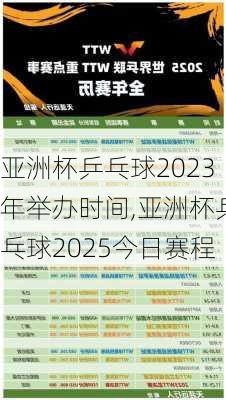 亚洲杯乒乓球2023年举办时间,亚洲杯乒乓球2025今日赛程