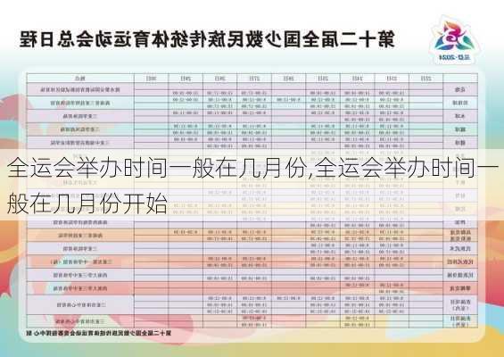 全运会举办时间一般在几月份,全运会举办时间一般在几月份开始