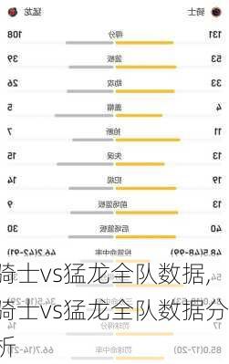 骑士vs猛龙全队数据,骑士vs猛龙全队数据分析